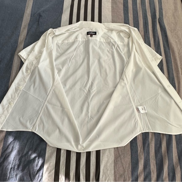 Express White Casual Button Down Shirt Modern Fit - Picture 10 of 12